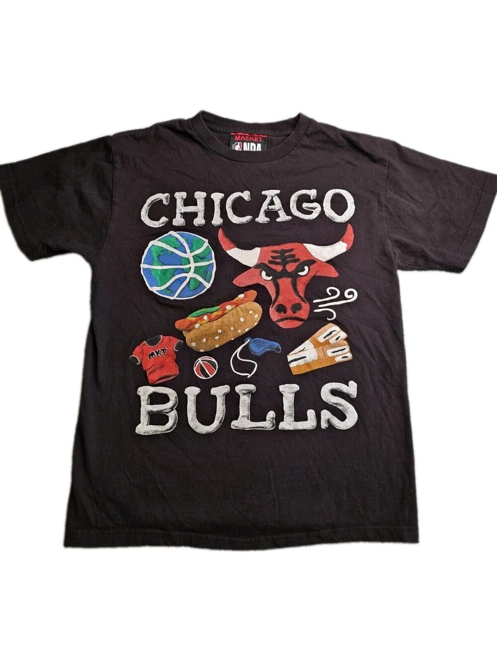 Unisex Chicago Bulls NBA x MARKET Claymation Graphic T-Shirt Black Medium M
